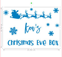 Load image into Gallery viewer, personalised Christmas Eve box decal with kids name on
