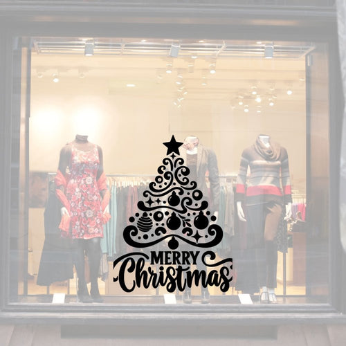 Christmas Window Signage - Christmas Tree - Love and Labels