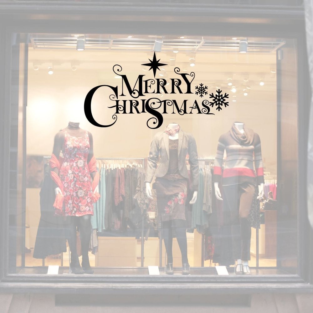 Christmas Window Signage - Merry Christmas - Love and Labels