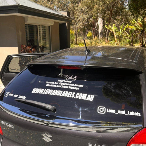 personalised car window stickers for back window made in australia from waterproof vinyl