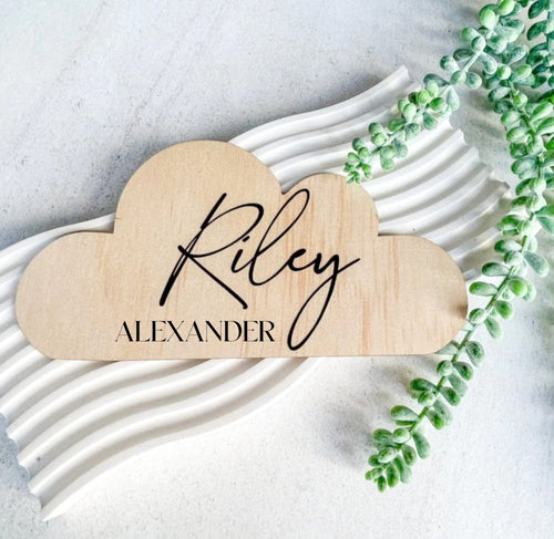 Custom kids name plaque for nursery or playroom with personalised name sticker