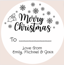 Load image into Gallery viewer, Personalised Christmas name stickers for gifts- Love and Labels
