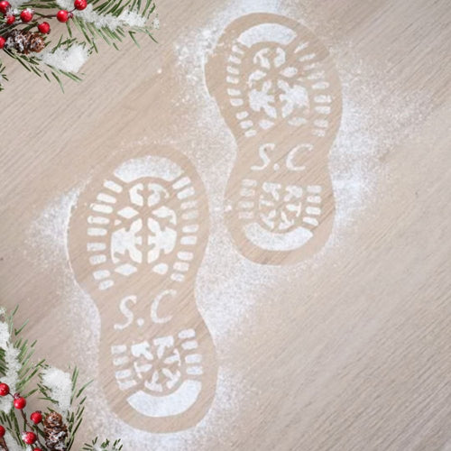 Santas Footprint Stencil - Love and Labels