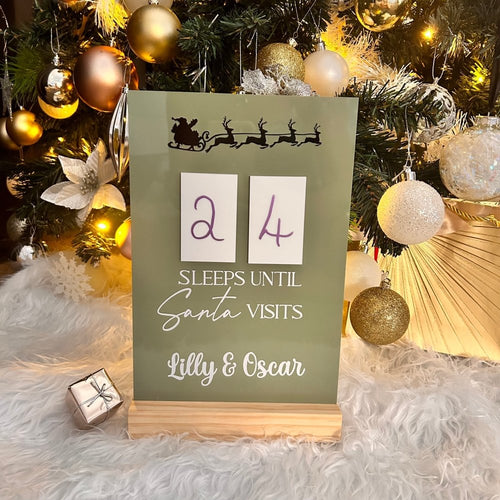 Personalised Sleeps until Christmas Sign - Love and Labels